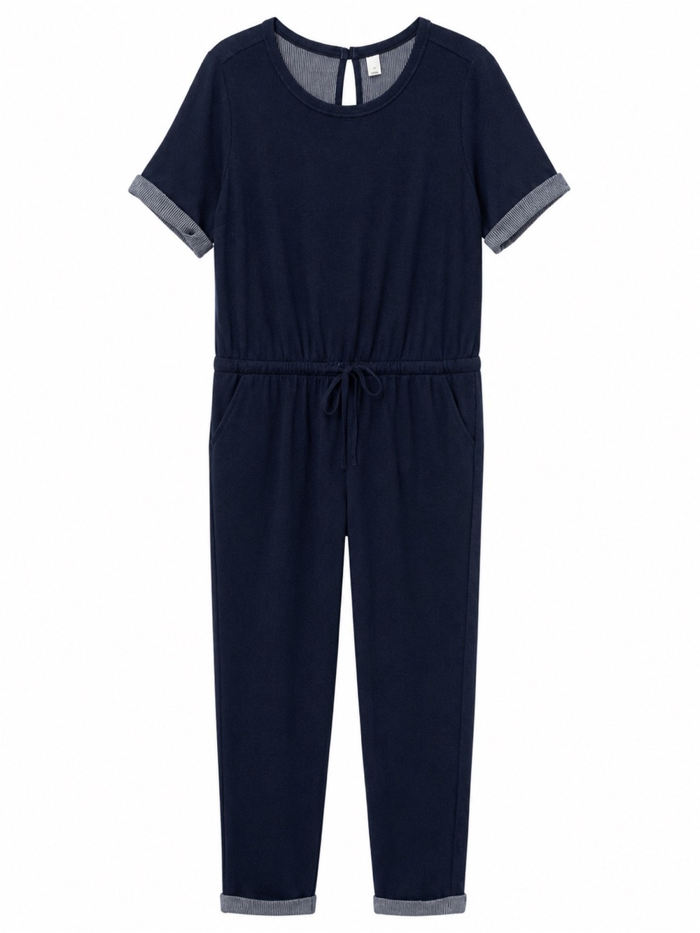 ✨ Old Navy Women’s Navy Textured Knit Jumpsuit | Size Large ✨